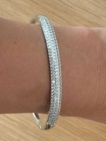 Luxus Elegante  Armreif Armband Farbe :Silber Zirkonia Weiss