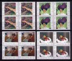 1986 B211-214_Pro Patria_Gemälde_Giacometti_Amiet…_Vb ! **