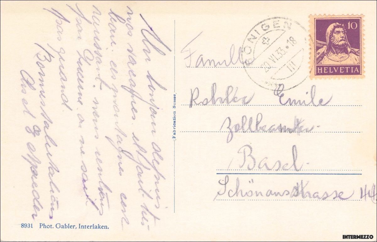 Ansichtskarten: Bönigen am Brienzersee // 1933 – Gebraucht aus Basel von intermezzo12 1