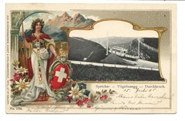 Speicher - Vögelinsegg - Durchbruch - Bahn  Präge-Litho 1905