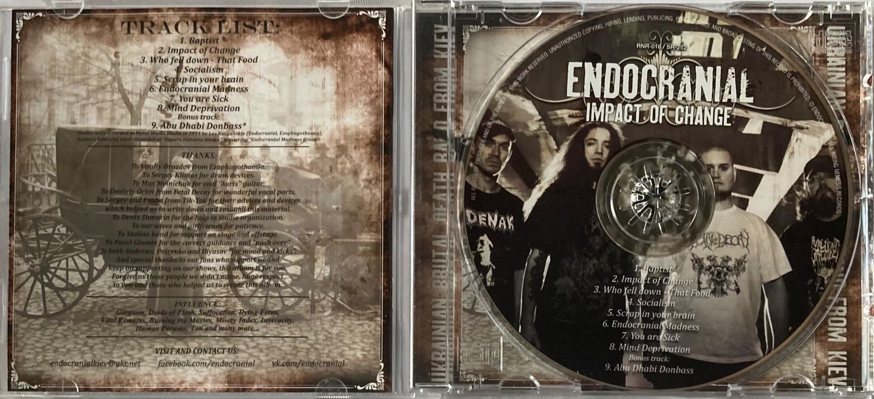 CD: ENDOCRANIAL - IMPACT OF CHANGE – Usato da Poliez-Pittet venduto da Newtown-Records 2