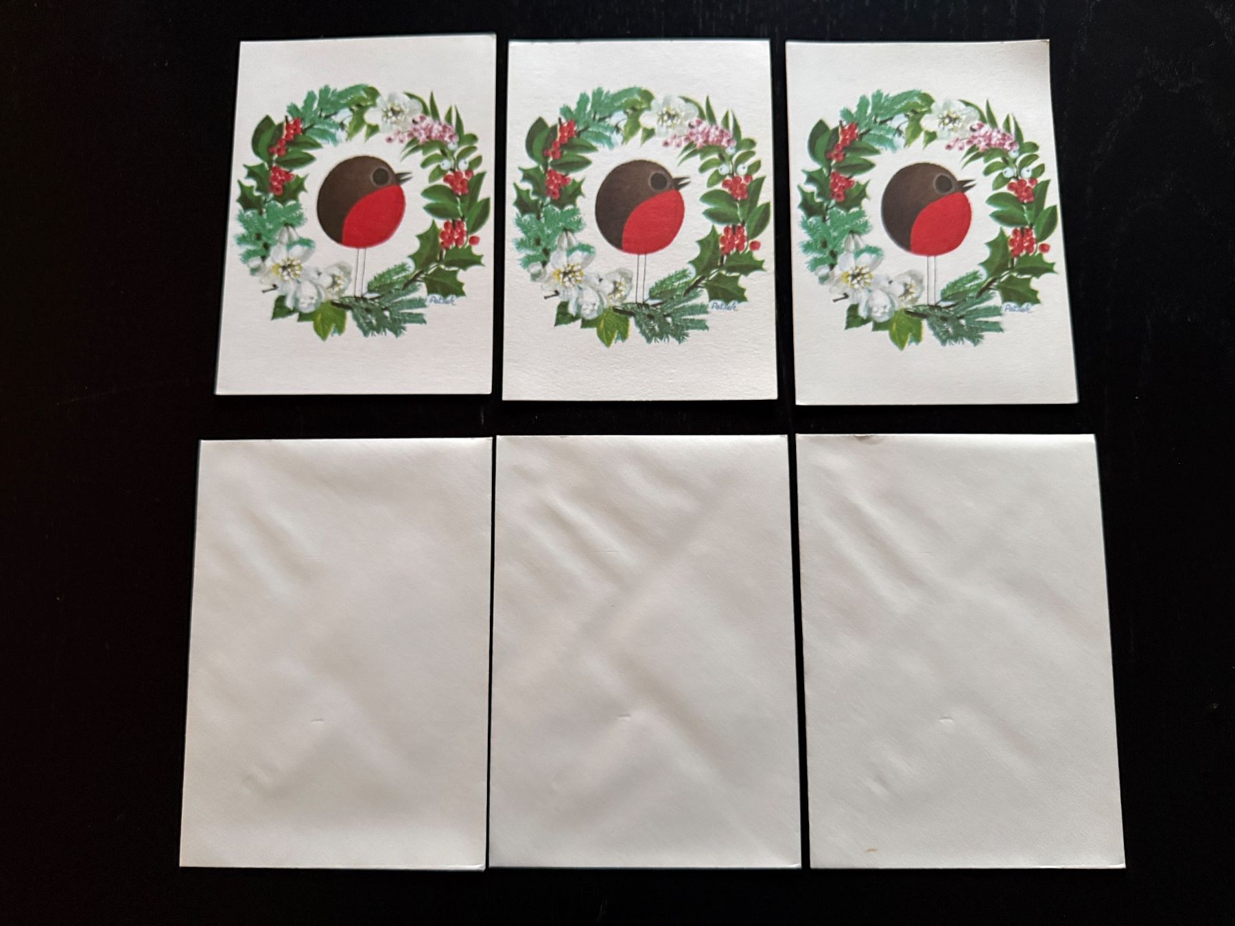 Cartes: 3er Set Vintage Weihnachtskarten "Rotkehlchen", neuwertig – Neuf (Voir description) à Erstfeld par Uhu1980