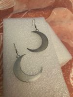Silberfarbene Vintage Retro Mond Ohrhänger, Modeschmuck