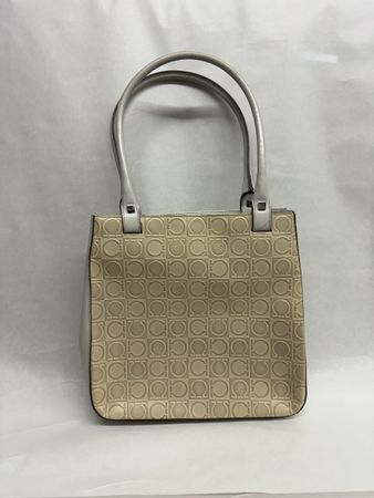Salvatore Ferragamo Handtasche beige/weiss leder