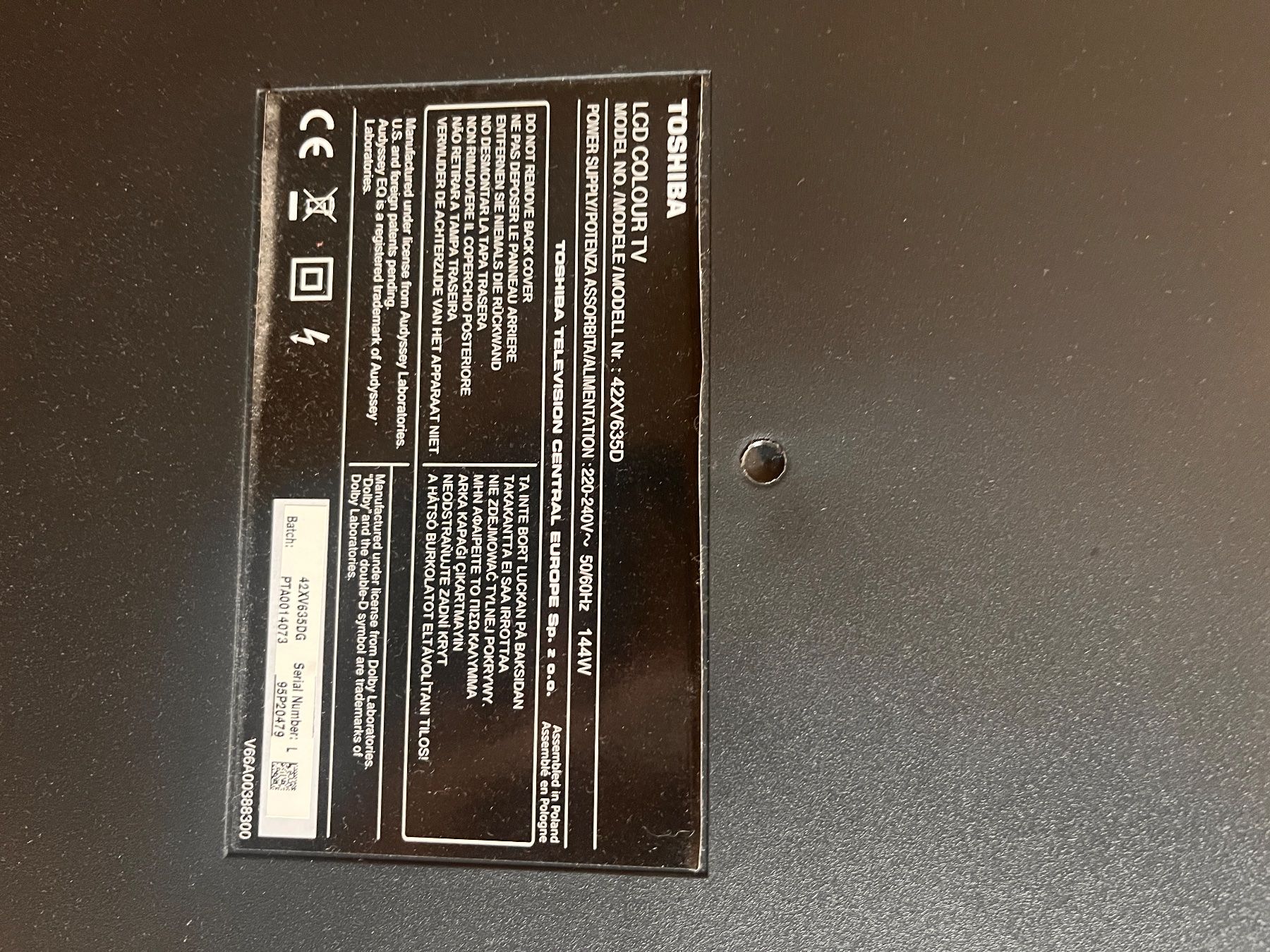 Toshiba Televisori: Fernseher Toshiba 42” – Usato da Winterthur venduto da kaksie 4