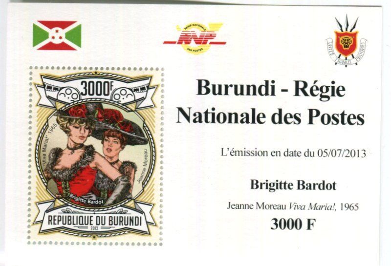 Alle Briefmarken: Block "Brigitte Bardot". Burundi. – Neu und originalverpackt aus Basel von Butsch5