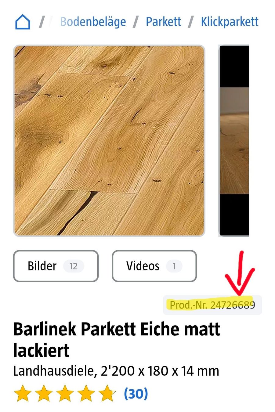 Revêtements de sol: Barlinek Parkett Eiche matt lackiert – Neuf avec emballage d'origine à Zizers par Urijas 6