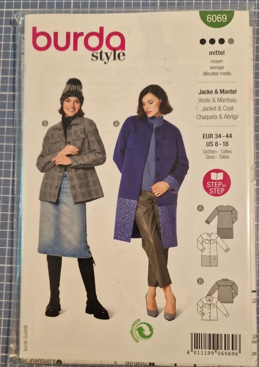 Burda Style, Schnittmuster 6069, Jacke, Mantel, ungeöffnet (Neu und ...