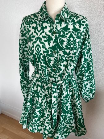 AMY & CLO Paris Damen Kleid in Gr. L, Grün/Beige, NEU