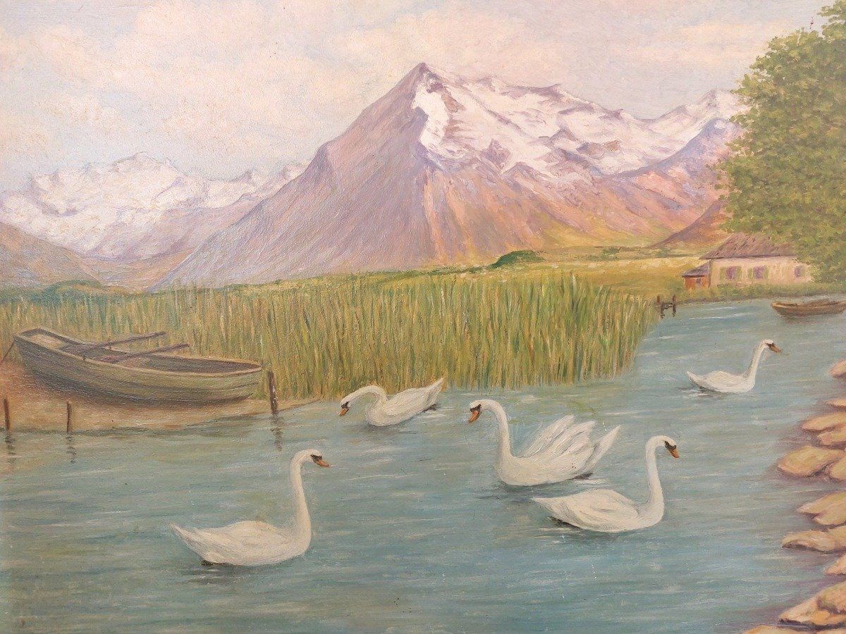 Dipinti: Vintage Öl Gemaelde Schweizer Landschaft 56x46cm – Usato da Horgen venduto da zur_jq85 3