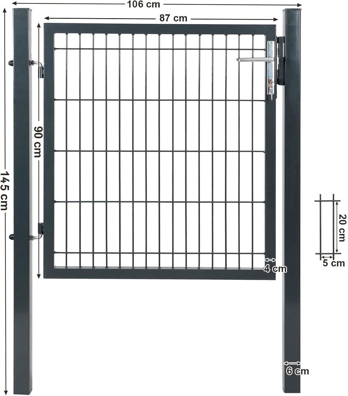 Sonstiges: SONGMICS Gartentor 106 x 90 cm Grau – Neu und originalverpackt aus Bottighofen von zaap 1