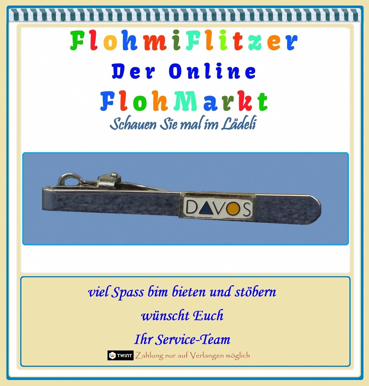 Placchette & Badge: „DAVOS” • Krawattennadel – Nuovo (secondo la descrizione) da Münchwilen TG venduto da FLOHMIFLITZER