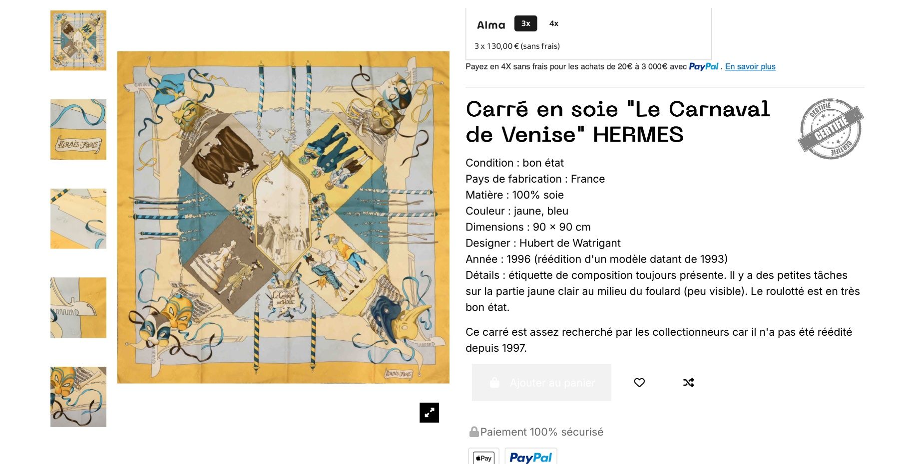 Hermès Foulard & Sciarpe: Foulard carré Hermès - Edition limitée – Nuovo e nell'imballaggio originale da Genève venduto da Cracotte1433 2