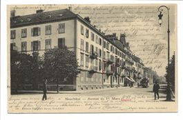 Neuchâtel - ville - Avenue du 1er Mars - Tram - 1902
