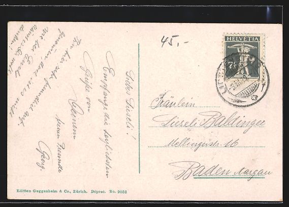 Cartoline postali: AK Lichtensteig, Teilansicht mit Bergen – Usato da Berlin venduto da bartko-reher 1