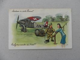 CH Humor Motiv Karte Miltär Rueblikarte Bären Katzen Flug