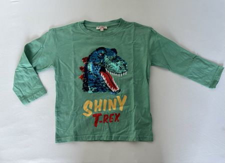Longsleeve 116 du pareil au même grün Dino Pailletten 