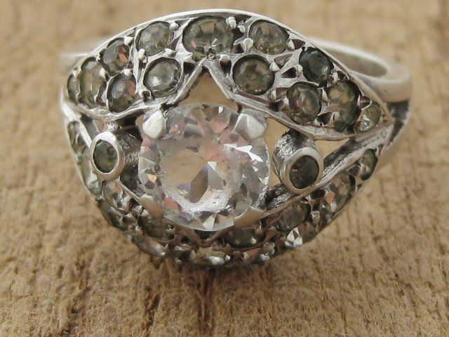 Anelli: Vintage Ring Silber 800 weisse Steinchen / Gr. 52 – Usato da Ermatingen venduto da Decovin 6