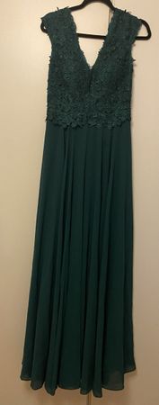 Abendkleid lang FLOWER BY CHAR Paris Grösse M grün Spitze