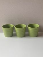 Set aus 3 kleinen grünen Blumentöpfen
