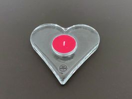Teelicht Glas Herz (Cuore Luce) Glasi Hergiswil