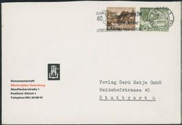 1956 - Pro Patria - Technik + Landschaft - Brief - MiF -> D