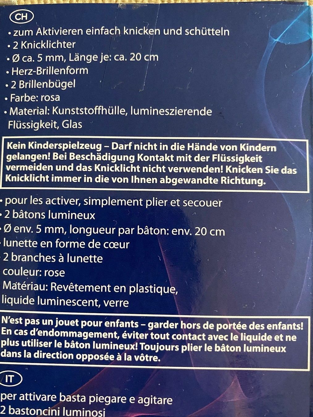 Toutes les décorations: 2 Doppelpack Knicklichter (Brillen) – Neuf avec emballage d'origine à Rorbas par tun_m7fz 2