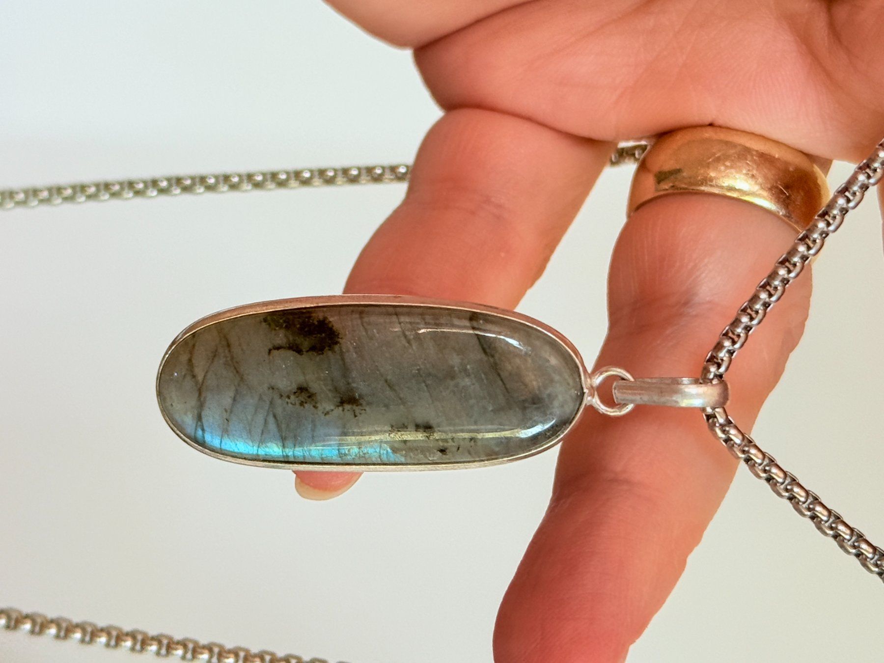 Catenine: Collier avec labradorite - Élégant & Naturel! – Nuovo e nell'imballaggio originale da Genève venduto da AWWA 6