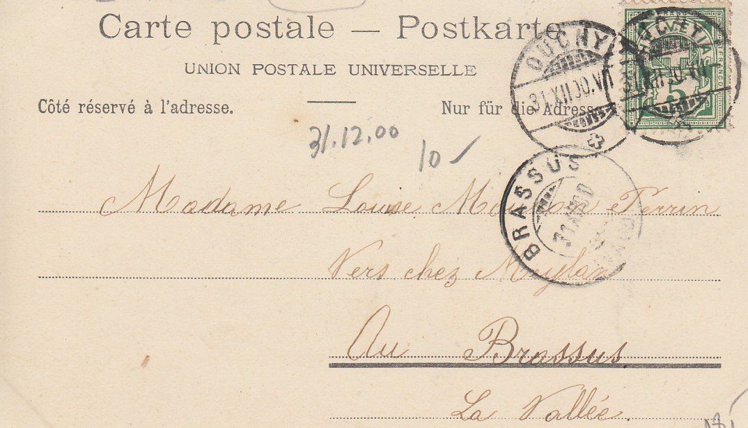 Cartoline postali: Bas - Valais   VS   -   Village Suisse       en 1900 – Usato da Brig venduto da Valcards54 1