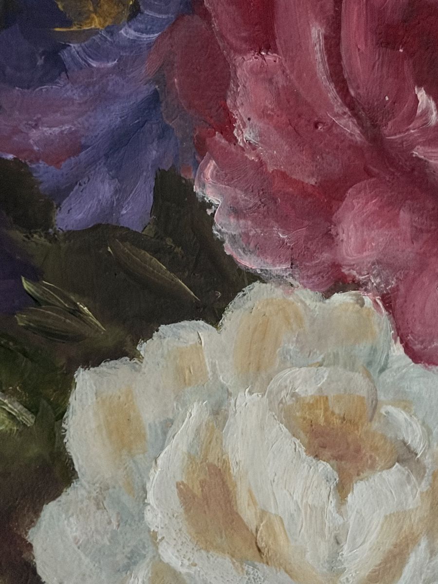 Dipinti: Blumenbild gemalt mit Stuck-Rahmen – Usato da Gossau SG venduto da greygoose02 2