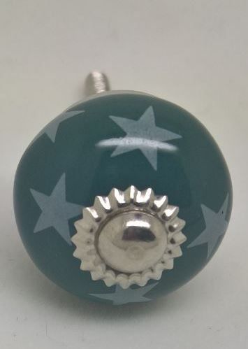 Maniglie per cassetti & Pomelli per mobili: Möbelknopf petrol mit Sternli – Nuovo e nell'imballaggio originale da Schwerzenbach venduto da Alperose03 1