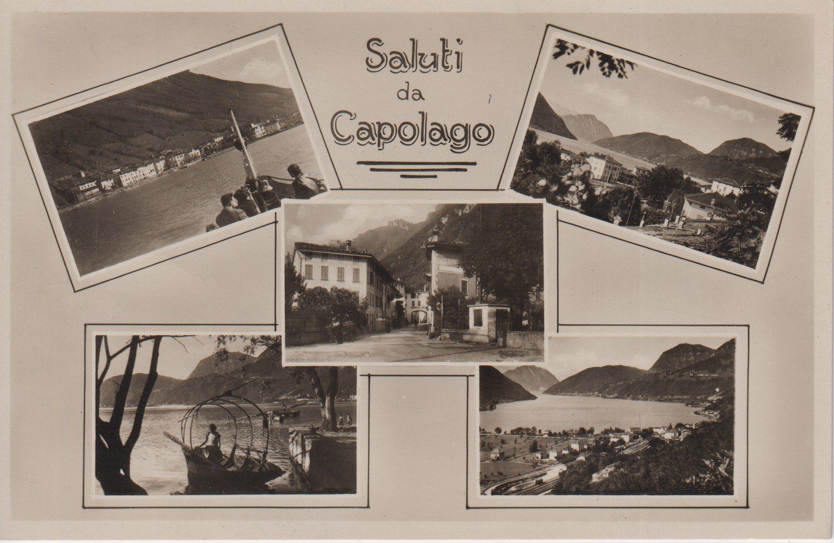 Cartoline postali: AK - Saluti da Capolago con diverse vedute, 1938 – Usato da Riva San Vitale venduto da MAR-NAPO