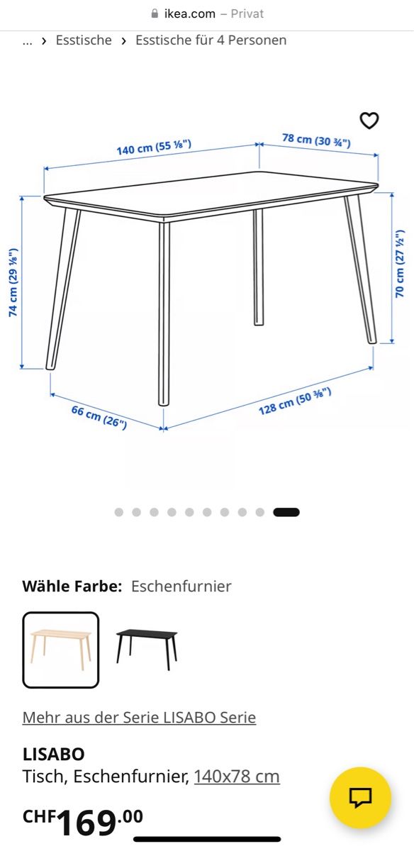 Tavoli: Esstisch LISABO Eschenfurnier 140x78cm – Usato da Olten venduto da ann_8ghr 3
