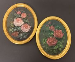 2 *OVALE BILDER - RAHMEN* IN "GOLD" 27.5X23CM/LIMITIERT