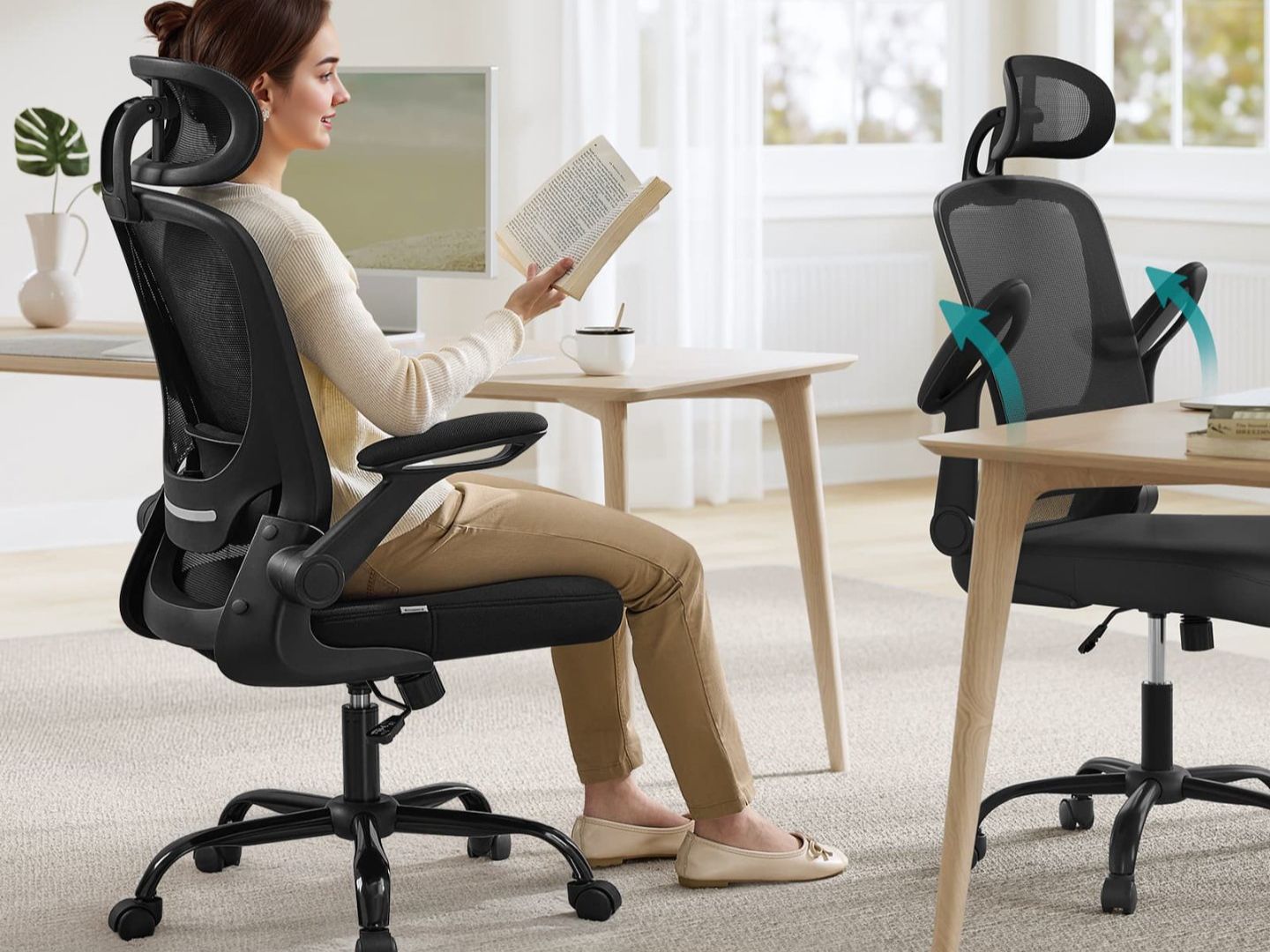 Sedie: Bürostuhl ergonomisch mit Mesh tintenschwarz – Nuovo e nell'imballaggio originale da Lachen SZ venduto da MAMORU-MOEBEL 1