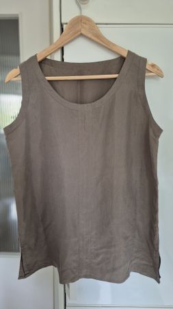 Seiden Top, Khaki, Grösse 38, Sommerlich leicht & luftig