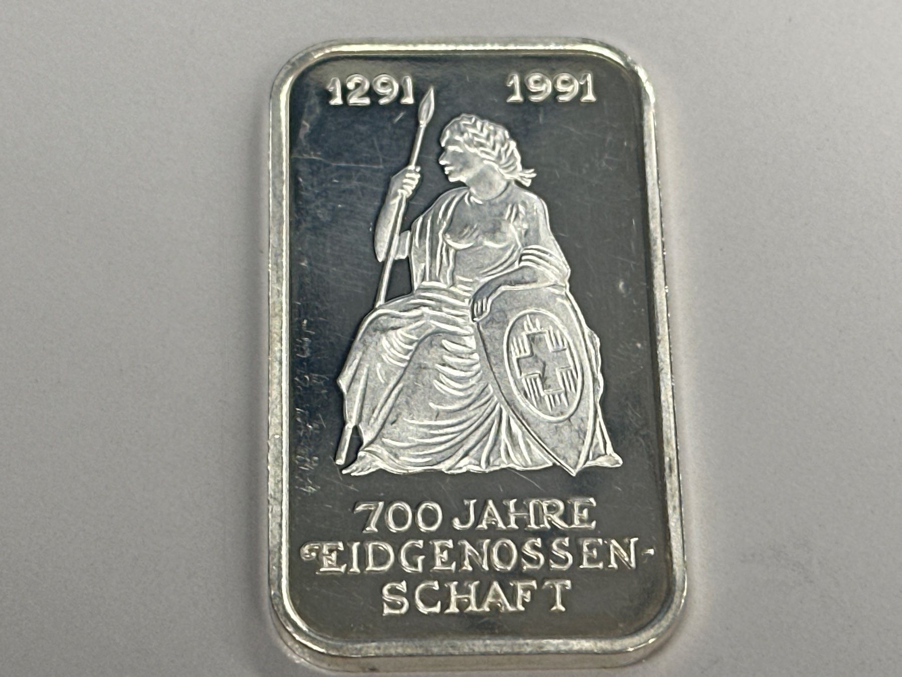 Métaux précieux: 1 Unze Silber 700 Jahre Eidgenossenschaft 1991 – D'occasion à Herisau par herau
