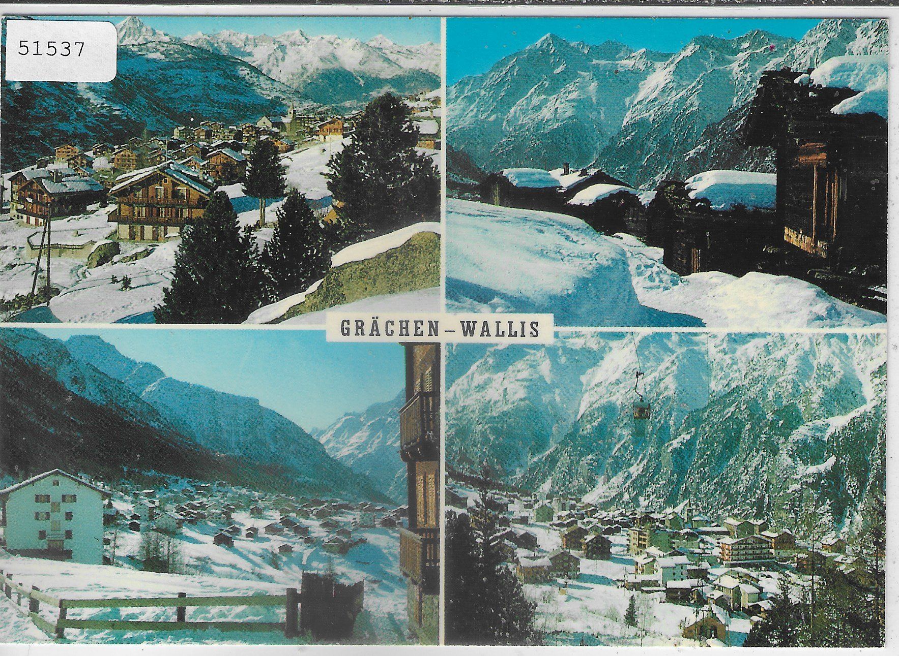 Cartoline postali: Grächen - Multiview im Winter – Usato da Ettingen venduto da Kartenplanet