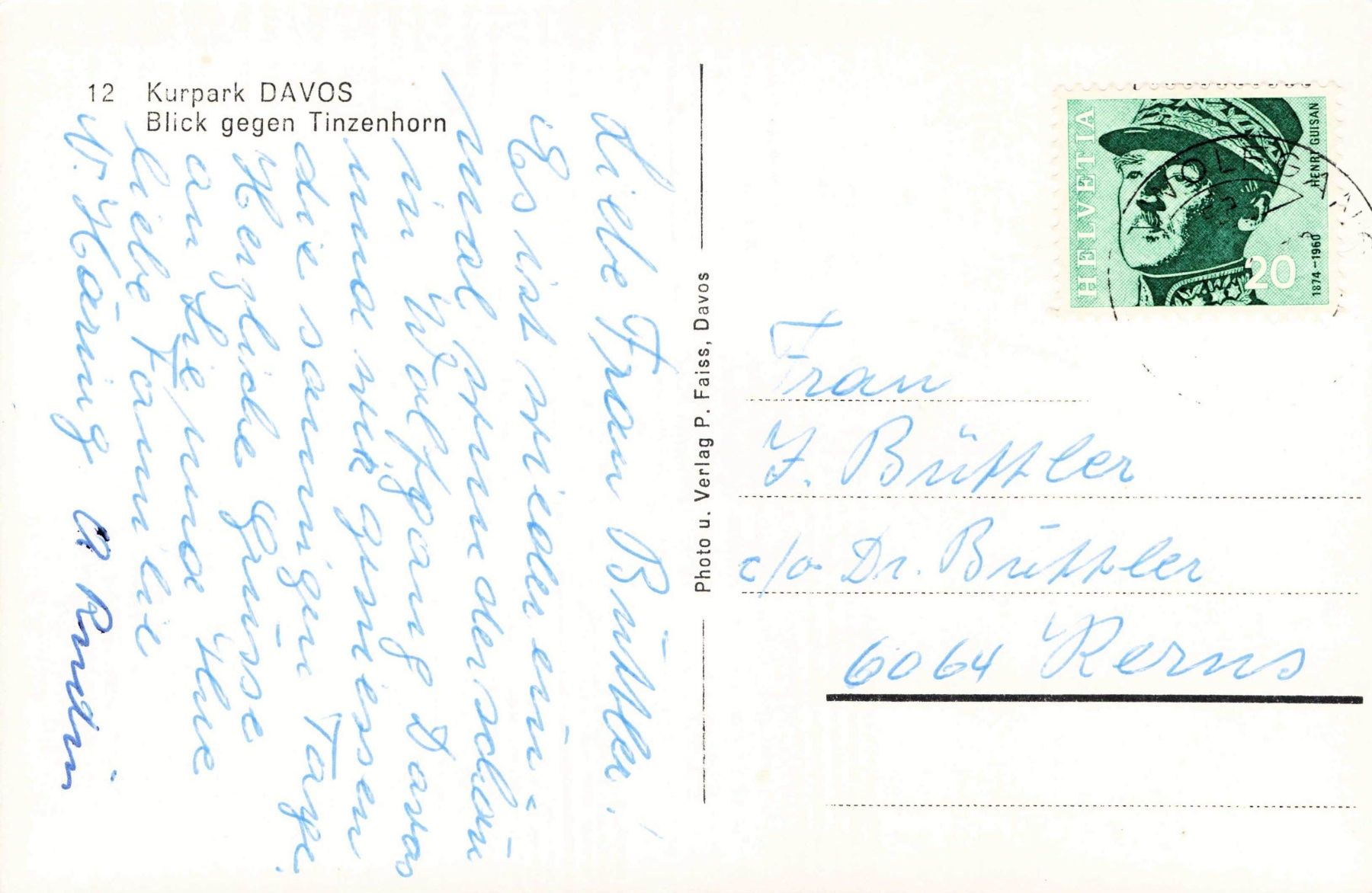 Cartoline postali: Kurpark Davos – Usato da Biasca venduto da Blenio71 1