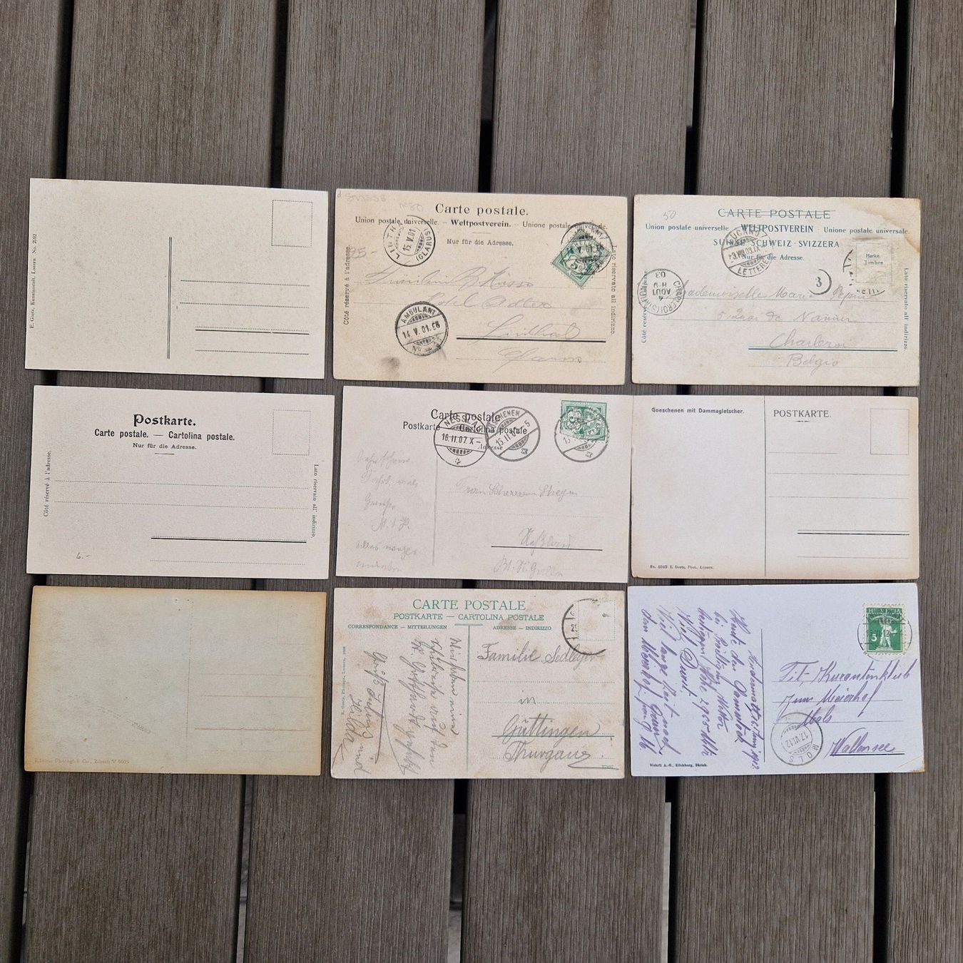 Cartoline postali: 9 AK/PK Gotthardbahn / Göschenen – Usato da Flums venduto da Guscha1 1