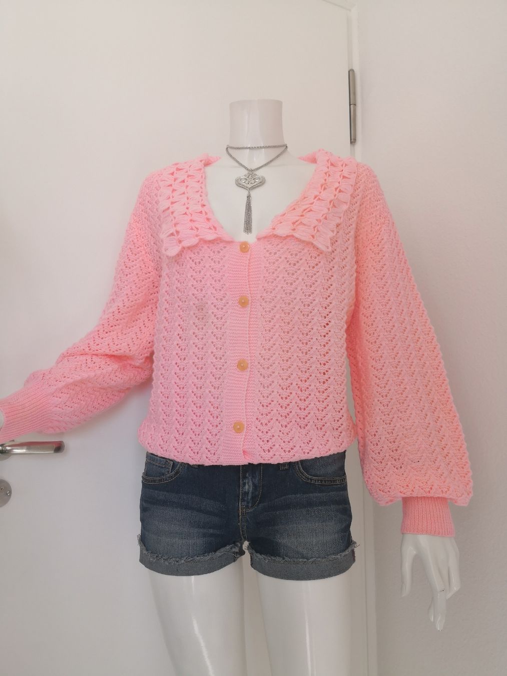 Jacken: 🤩HANDGEMACHTE STRICK-JACKE ROSA – Neu (gemäss Beschreibung) aus Olten von Naja-Twins-Twins 4