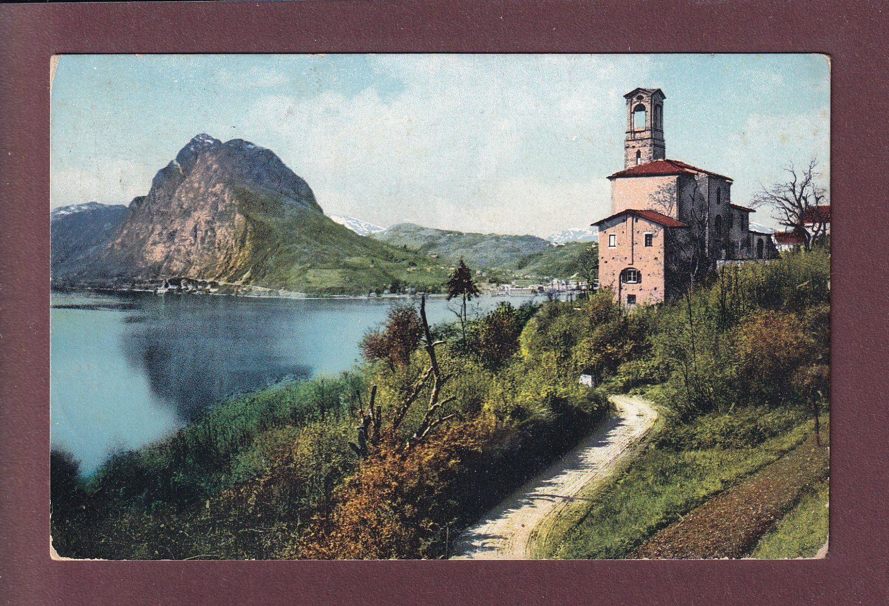 Cartoline postali: CASTAGNOLA - Chiesa - 1908 – Usato da Pully venduto da nicecards
