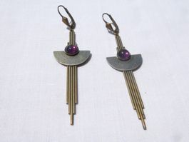 Vintage Ohrhänger mit Klappverschluss, Mid Century Modern