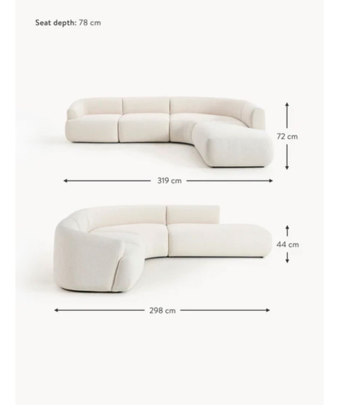 Westwing Divani: NEU: Modularsofa SOFIA in Cremeweiß Bouclé Westwing – Nuovo (secondo la descrizione) da Zürich venduto da sunnyytro 8