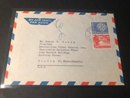 Luftpost Brief 1961: Suvretta Haus St. Moritz nach USA