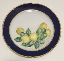 Teller Platte Langenthal Porzellan Dekor Zitronen handgemalt