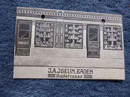 Baden,J.A.Jselin,Badstrasse,Werbe-Litho,Helvetia-Kelche etc.