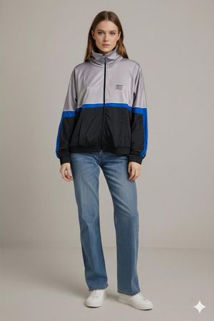 Original Marines Dreifarbige Windjacke - Grau/Blau/Schwarz