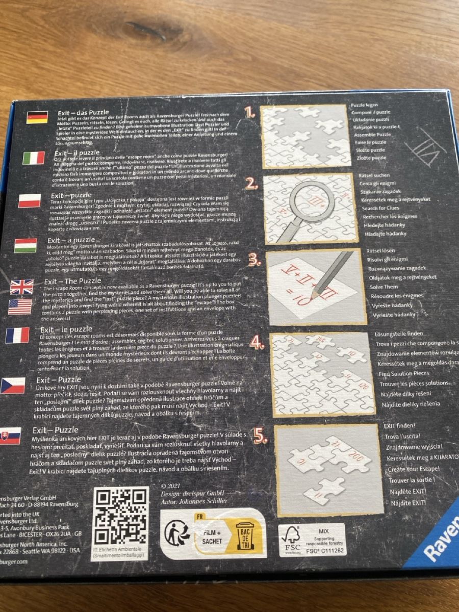 Ravensburger Puzzle: Ravensburger Exit Puzzle, 759 Teile, komplett – Usato da Wiedlisbach venduto da fralie 1