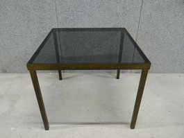 Vintage Beistelltisch Couchtisch - Glasplatte 51x51cm (H070)